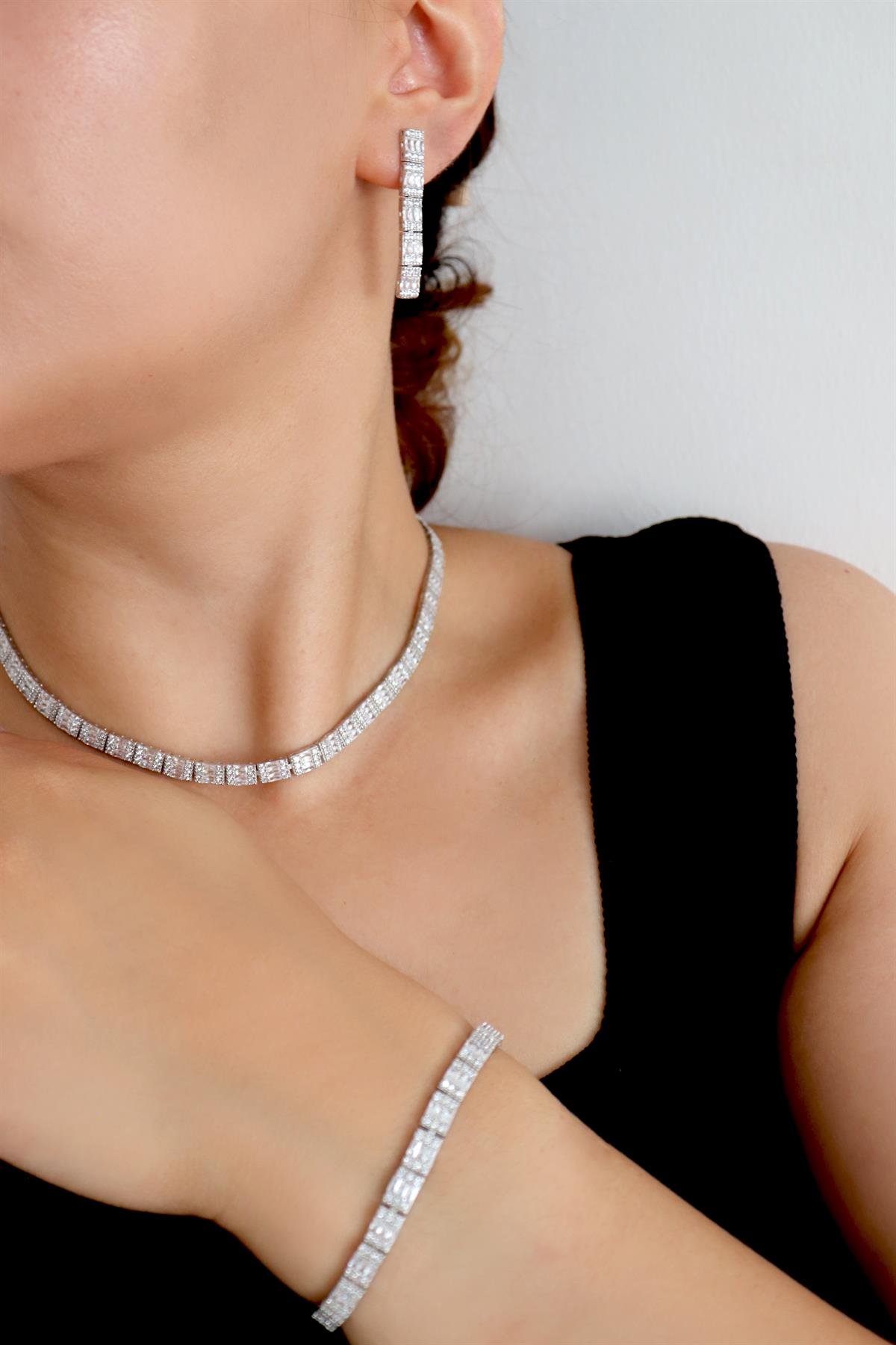 925 Ayar Gümüş Baget Su Yolu Takı Seti