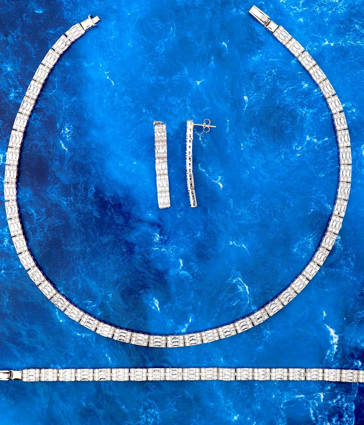 925 Ayar Gümüş Baget Su Yolu Takı Seti