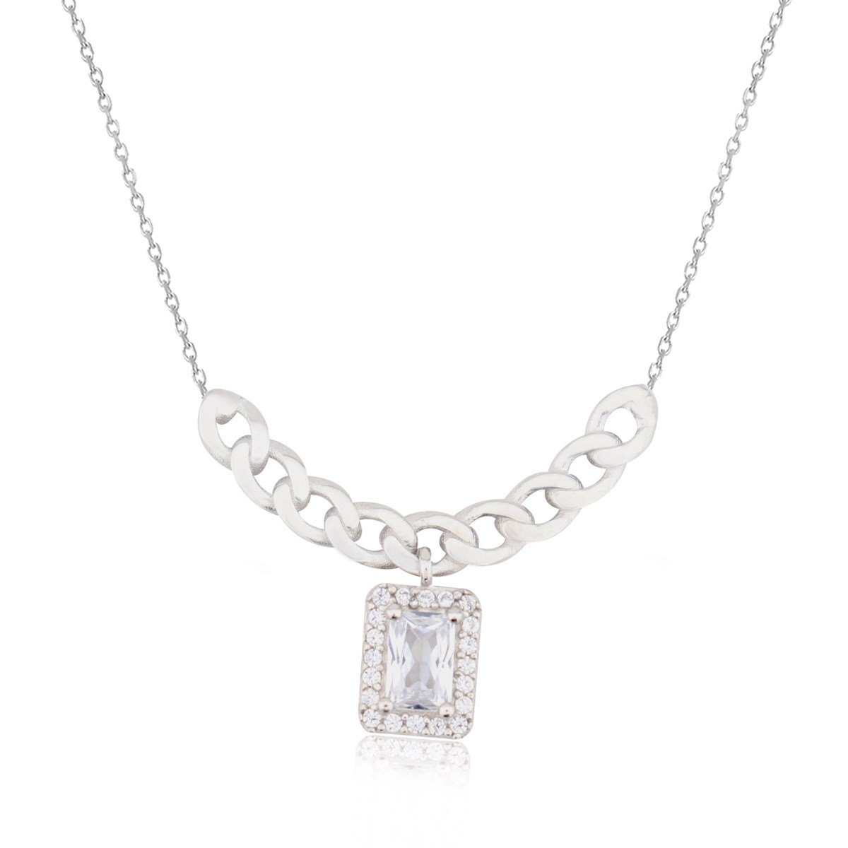 925 Ayar Gümüş Baget Takı Seti Zincir Detay