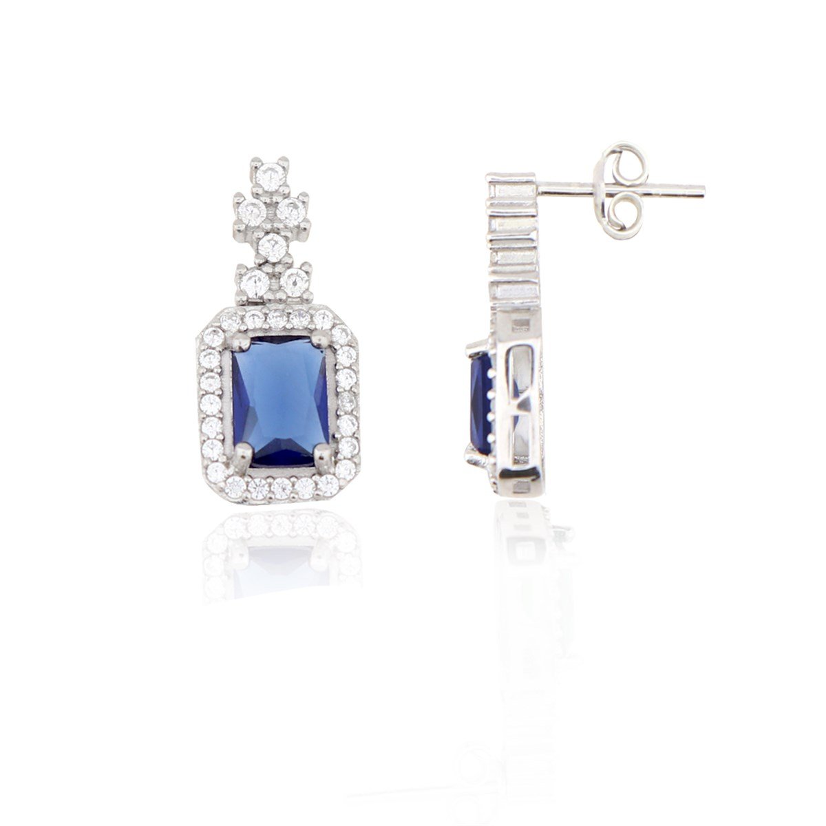 925 Ayar Gümüş Baget Takı Seti Zirkon Taş 3'lü Set