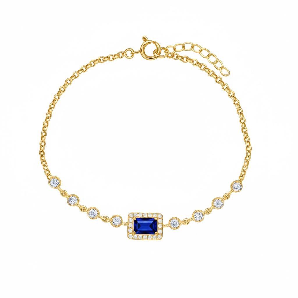 925 Ayar Gümüş Baget Taşlı Bileklik