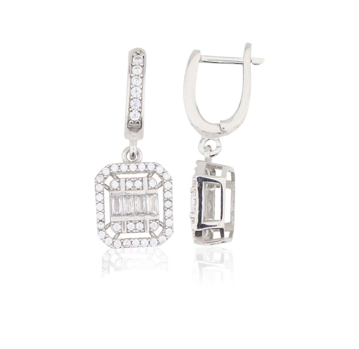 925 Ayar gümüş Baget Taşlı Set