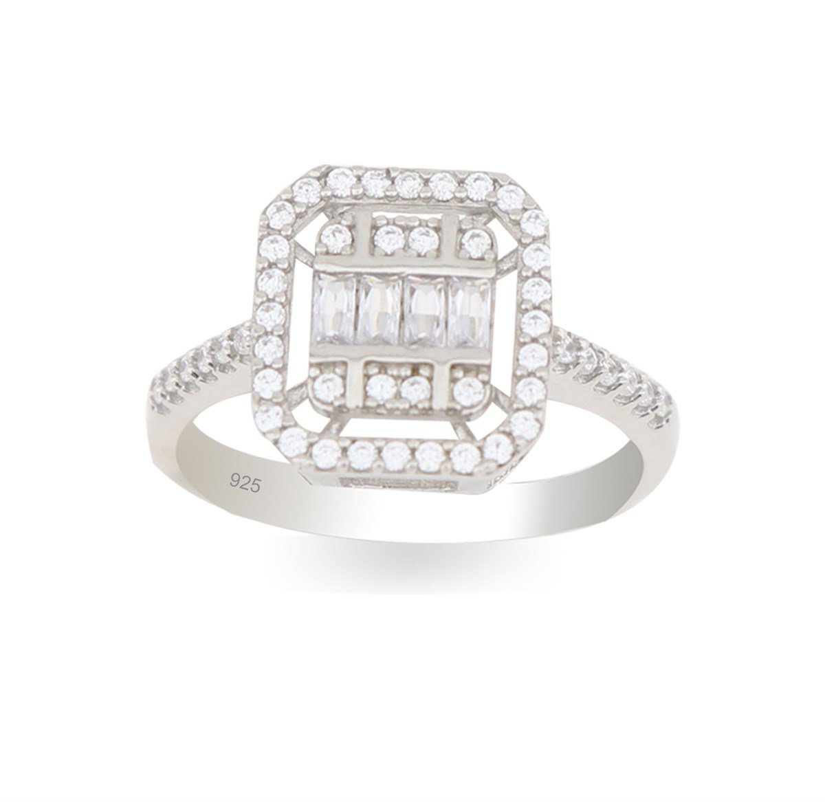 925 Ayar gümüş Baget Taşlı Set