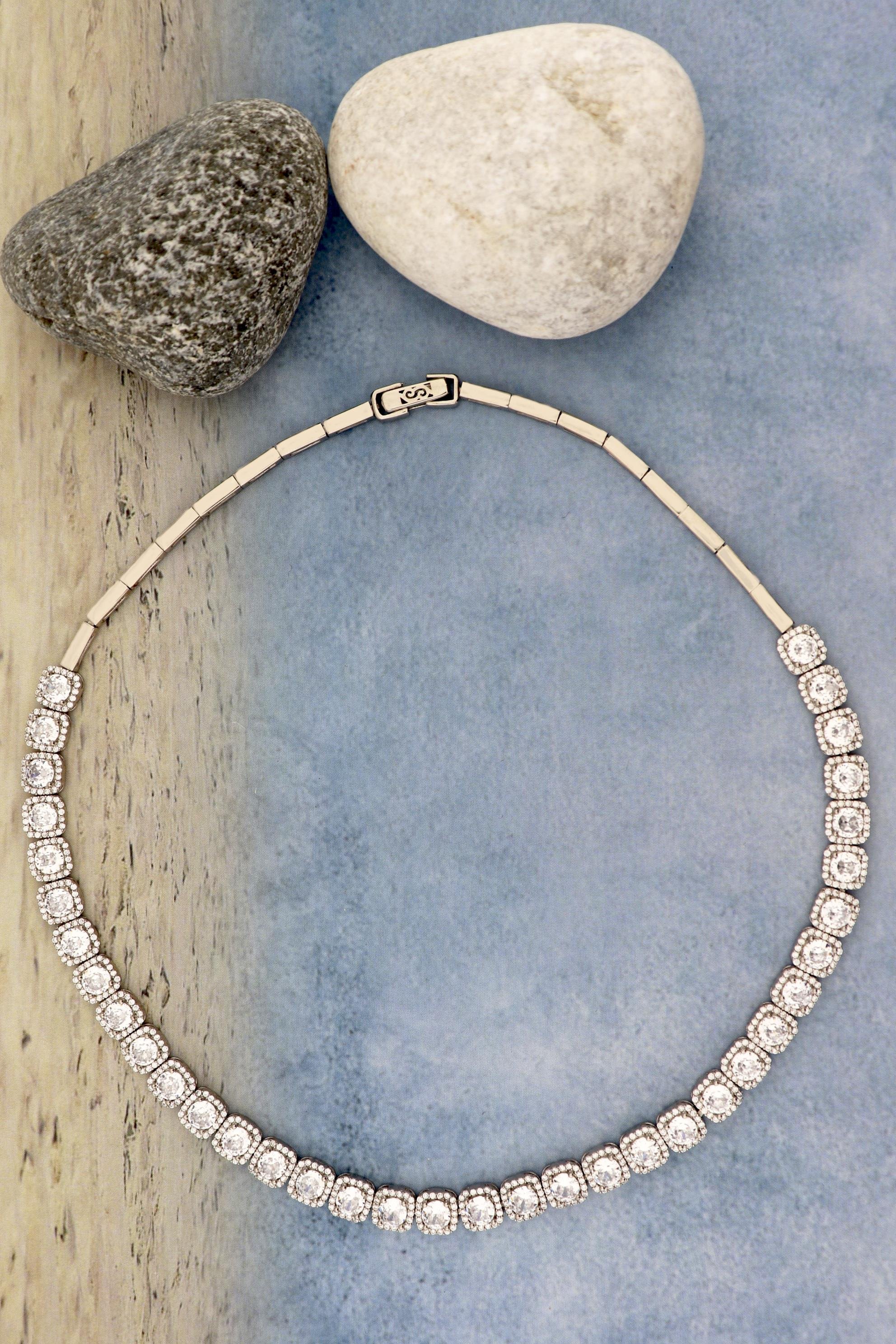 925 Ayar Gümüş Belis Kare Su Yolu Davet Takı Seti