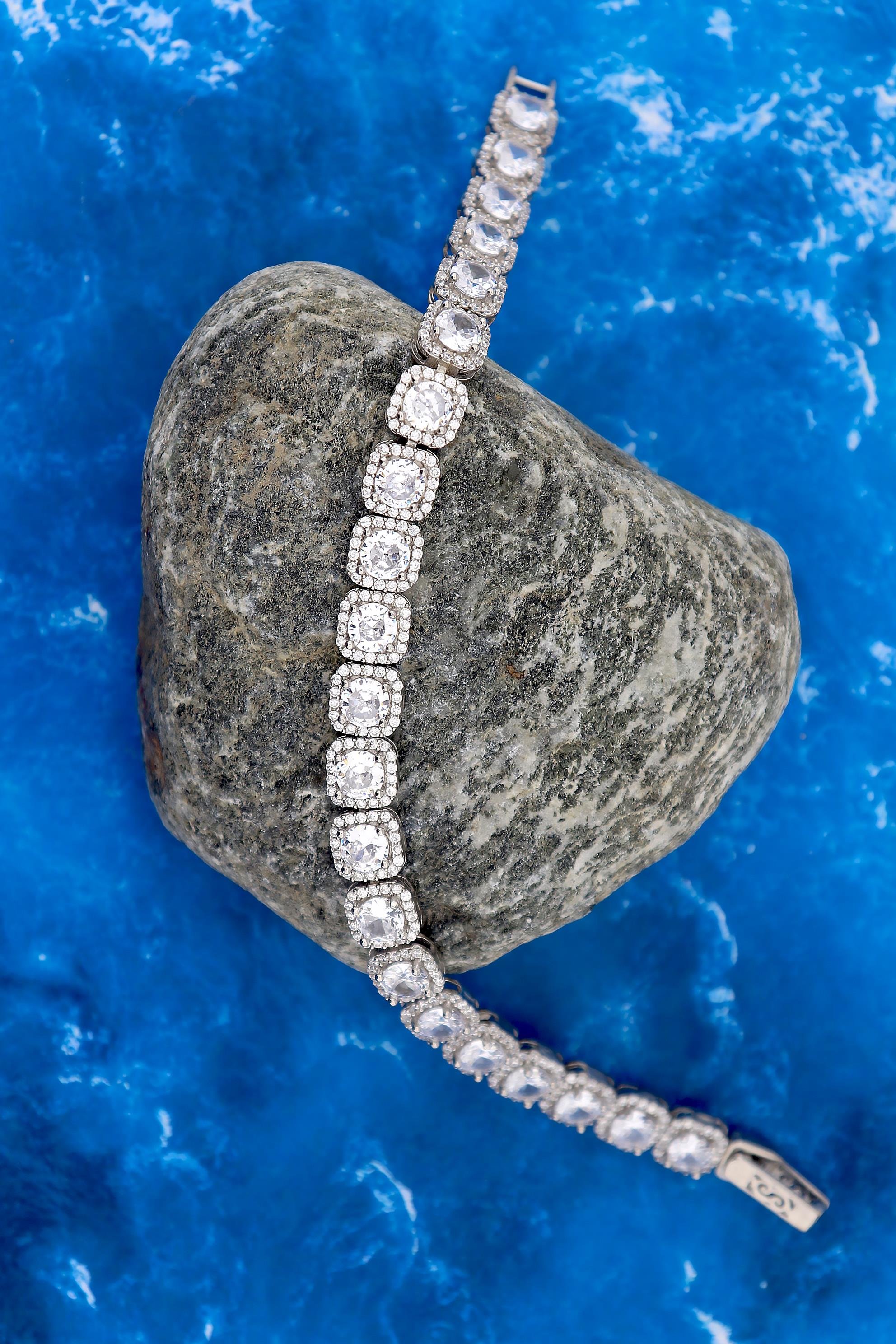 925 Ayar Gümüş Belis Kare Su Yolu Davet Takı Seti