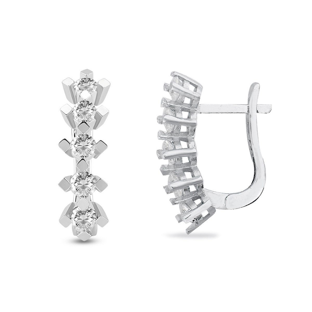 925 Ayar Gümüş Beştaş Takı Seti Gümüş Yüzük ve Gümüş Küpe