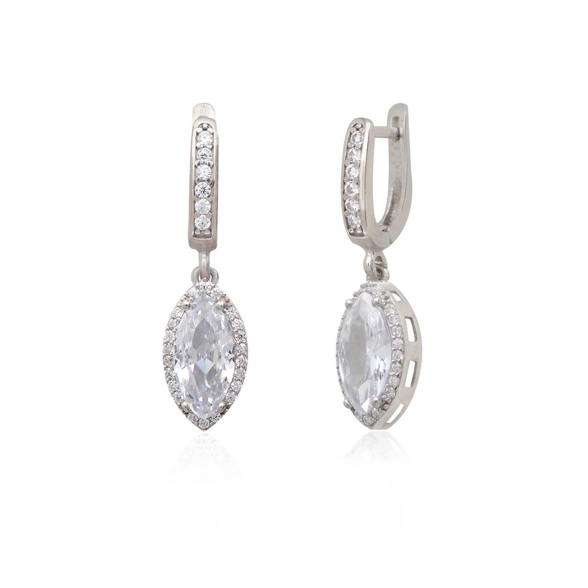 925 Ayar Gümüş Beyaz Markiz Takı Seti