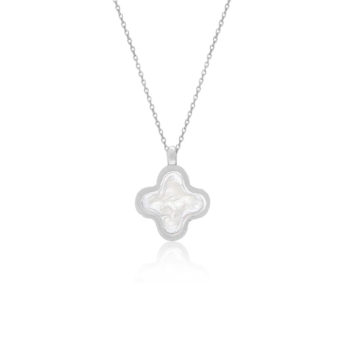 925 Ayar Gümüş Beyaz Sedefli Yonca Takı Seti