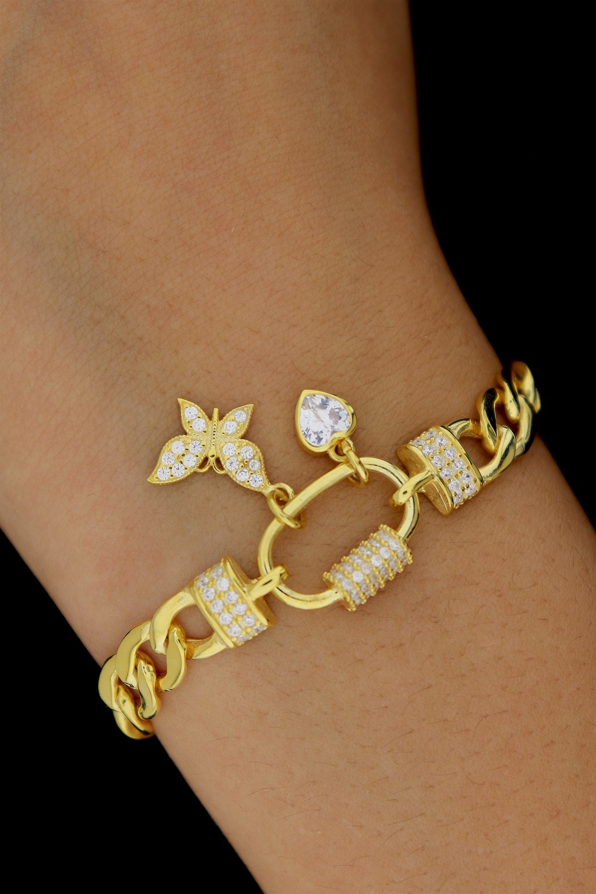 925 Ayar Gümüş Charm Gurmet Zincir Bileklik