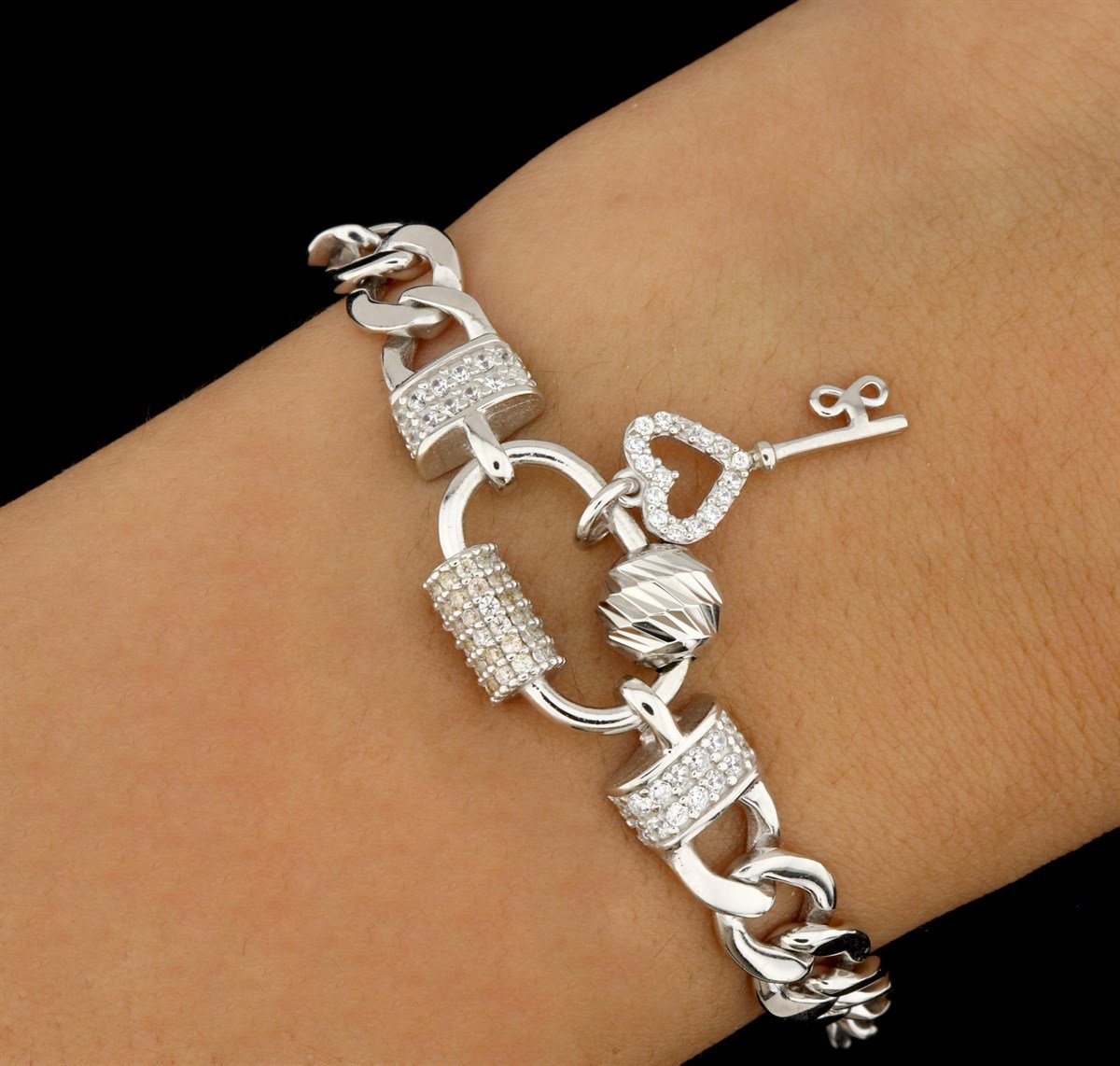 925 Ayar Gümüş Charm Gurmet Zincir Bileklik