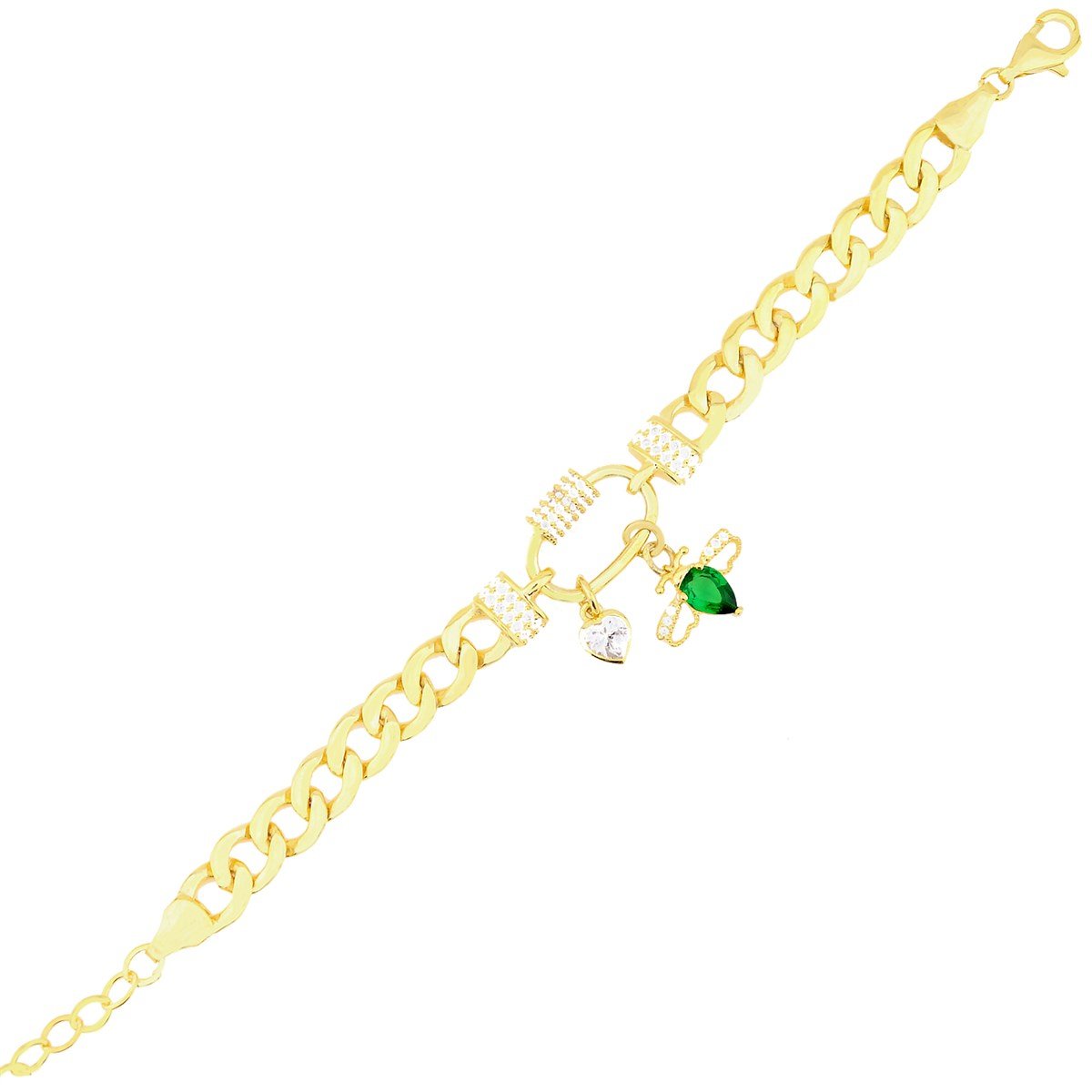 925 Ayar Gümüş Charm Gurmet Zincir Bileklik