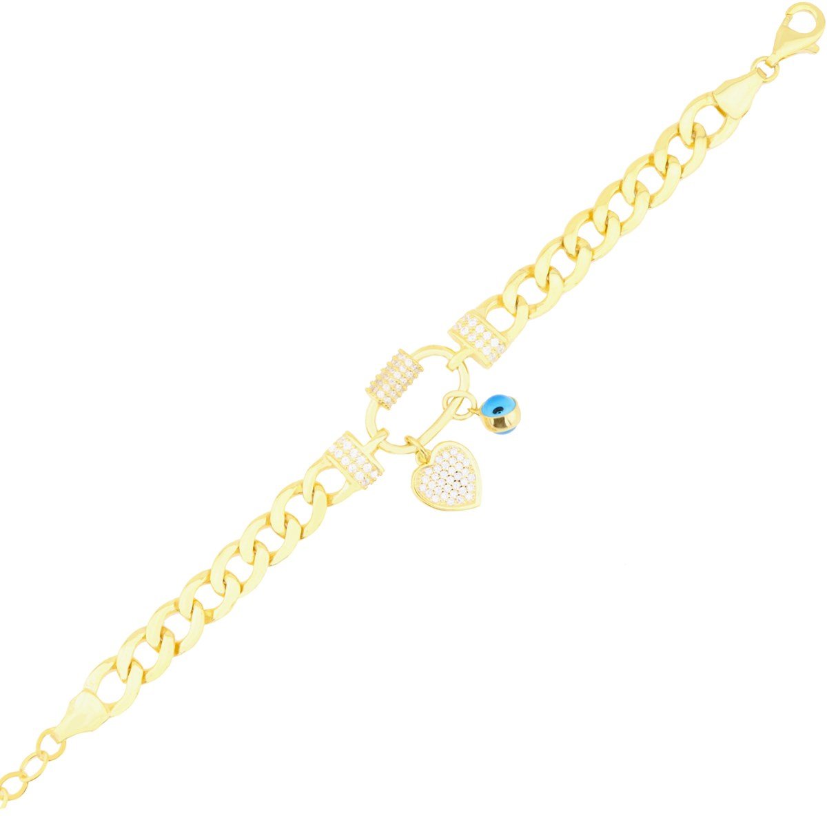 925 Ayar Gümüş Charm Gurmet Zincir Bileklik