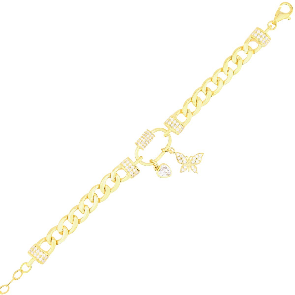 925 Ayar Gümüş Charm Gurmet Zincir Bileklik