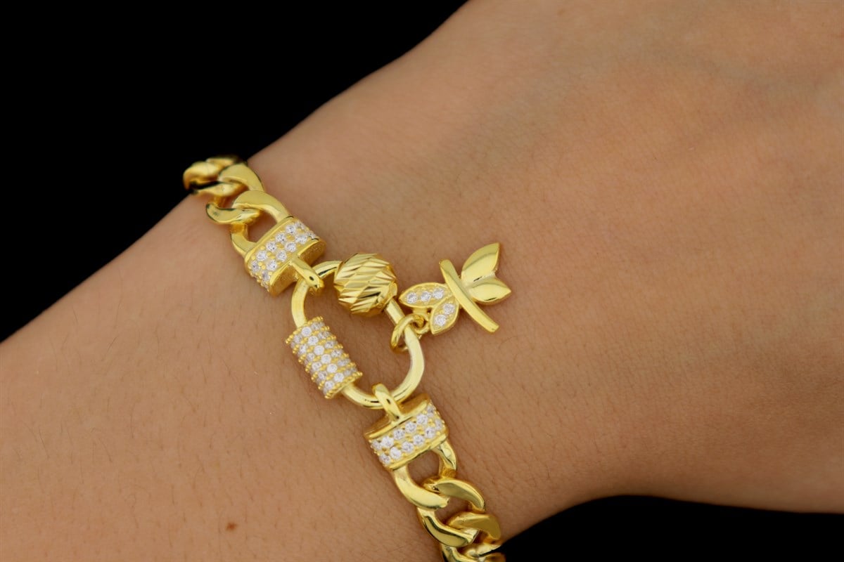 925 Ayar Gümüş Charm Gurmet Zincir Bileklik