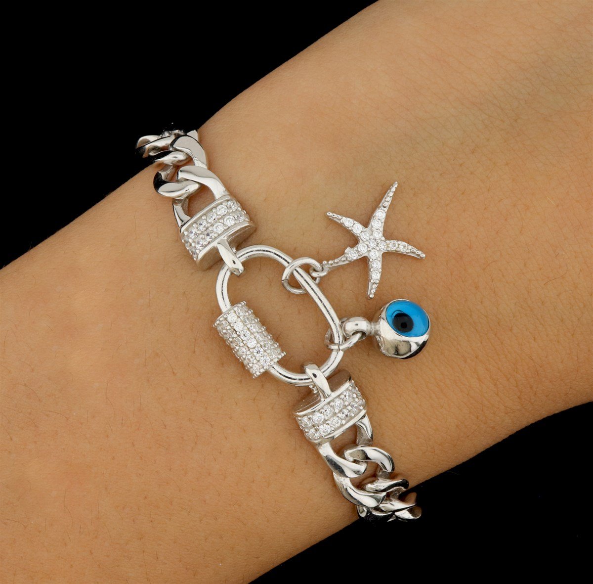 925 Ayar Gümüş Charm Gurmet Zincir Bileklik