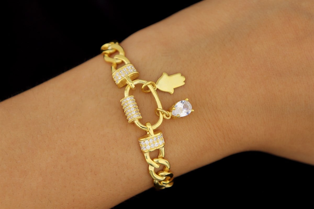 925 Ayar Gümüş Charm Gurmet Zincir Bileklik