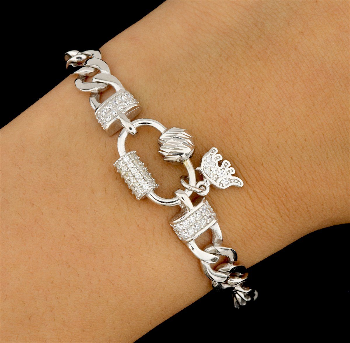 925 Ayar Gümüş Charm Gurmet Zincir Bileklik