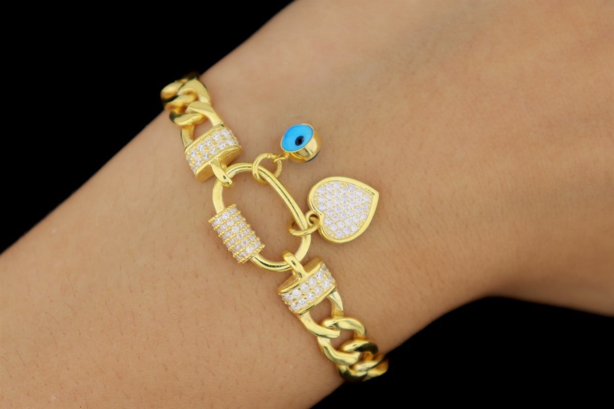 925 Ayar Gümüş Charm Gurmet Zincir Bileklik