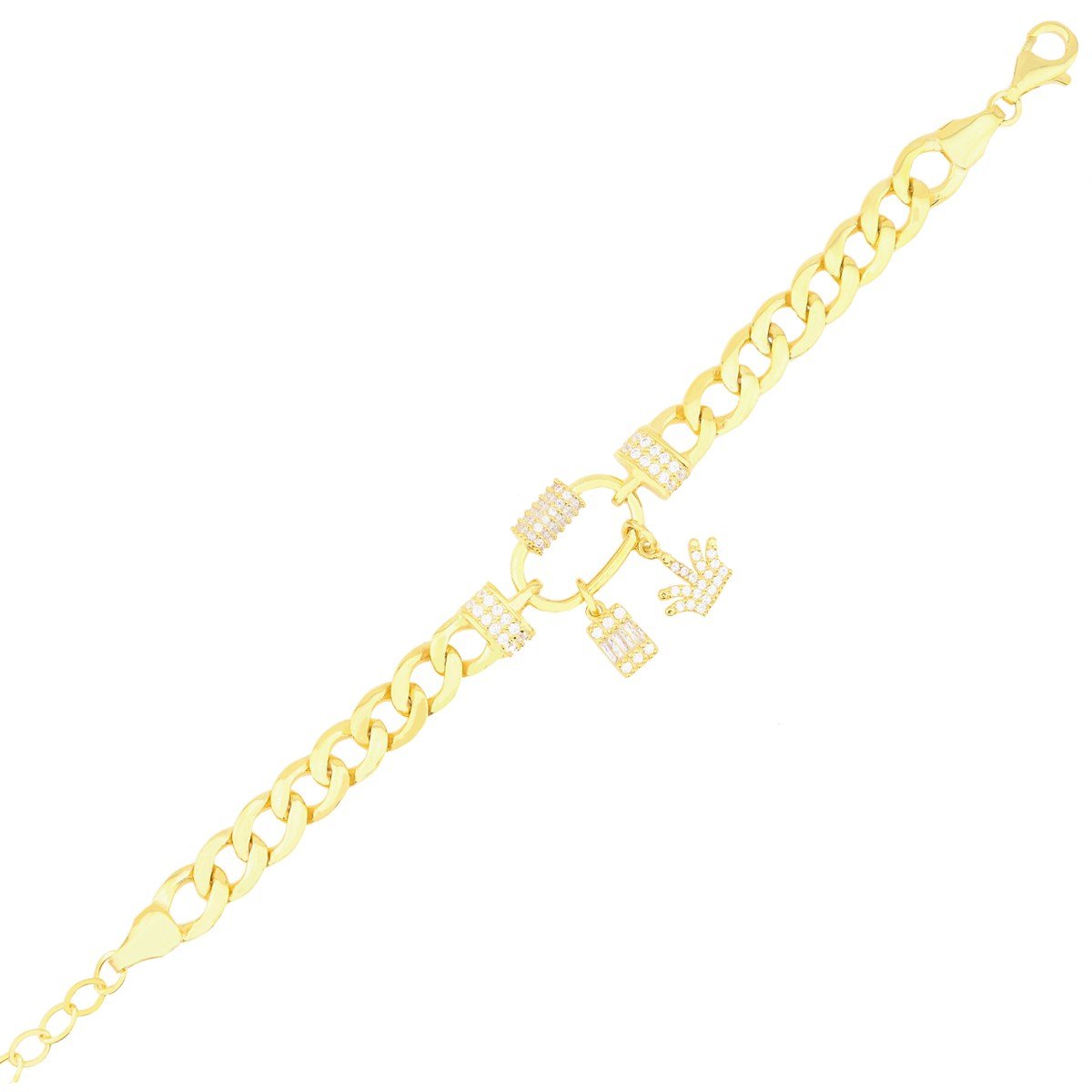 925 Ayar Gümüş Charm Gurmet Zincir Bileklik