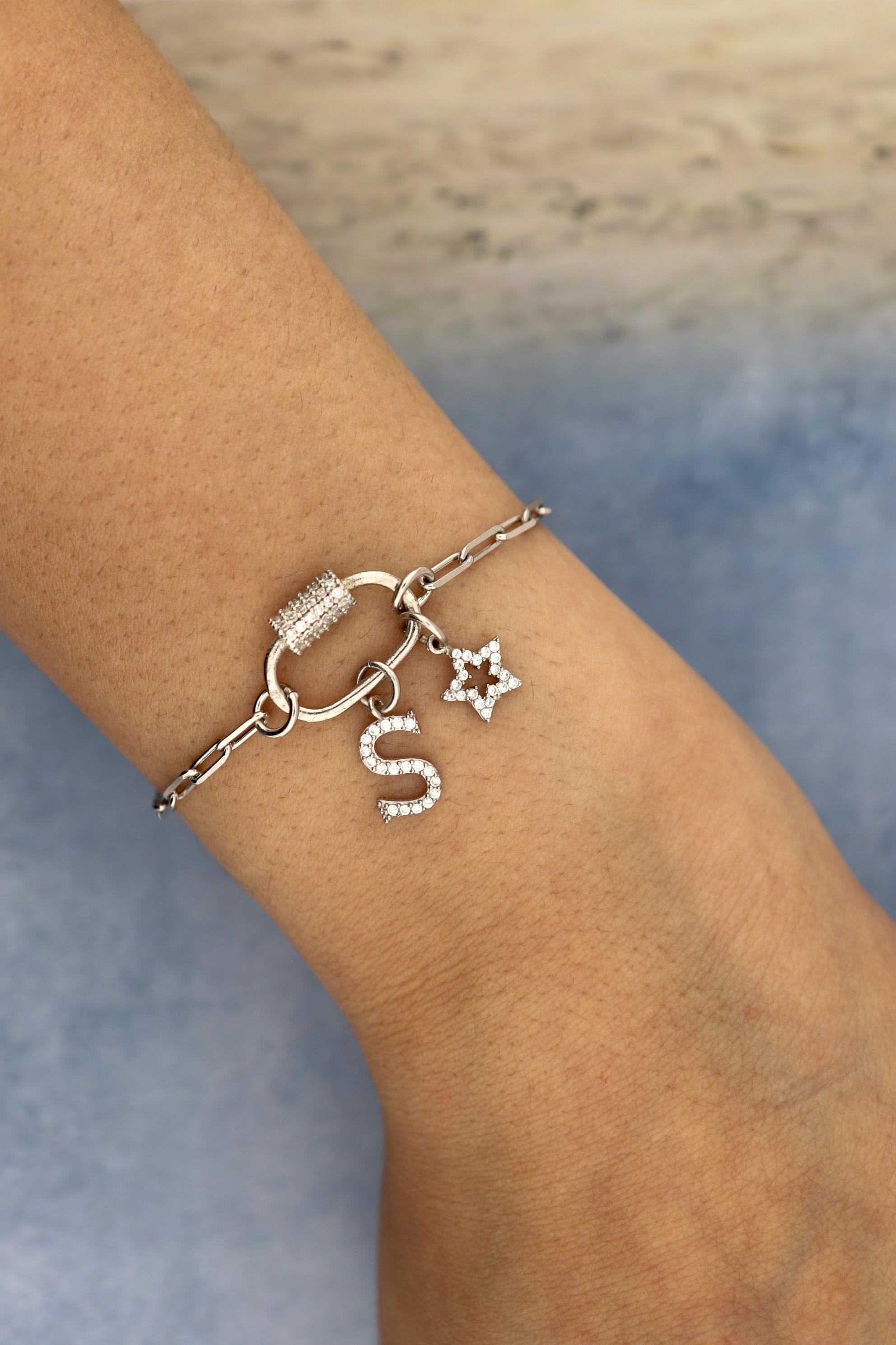 925 Ayar Gümüş Charm Kilitli Bileklik ( KİŞİSELLEŞTİRİLEBİLİR)