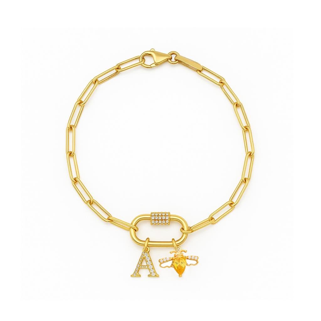 925 Ayar Gümüş Charm Kilitli Bileklik ( KİŞİSELLEŞTİRİLEBİLİR)