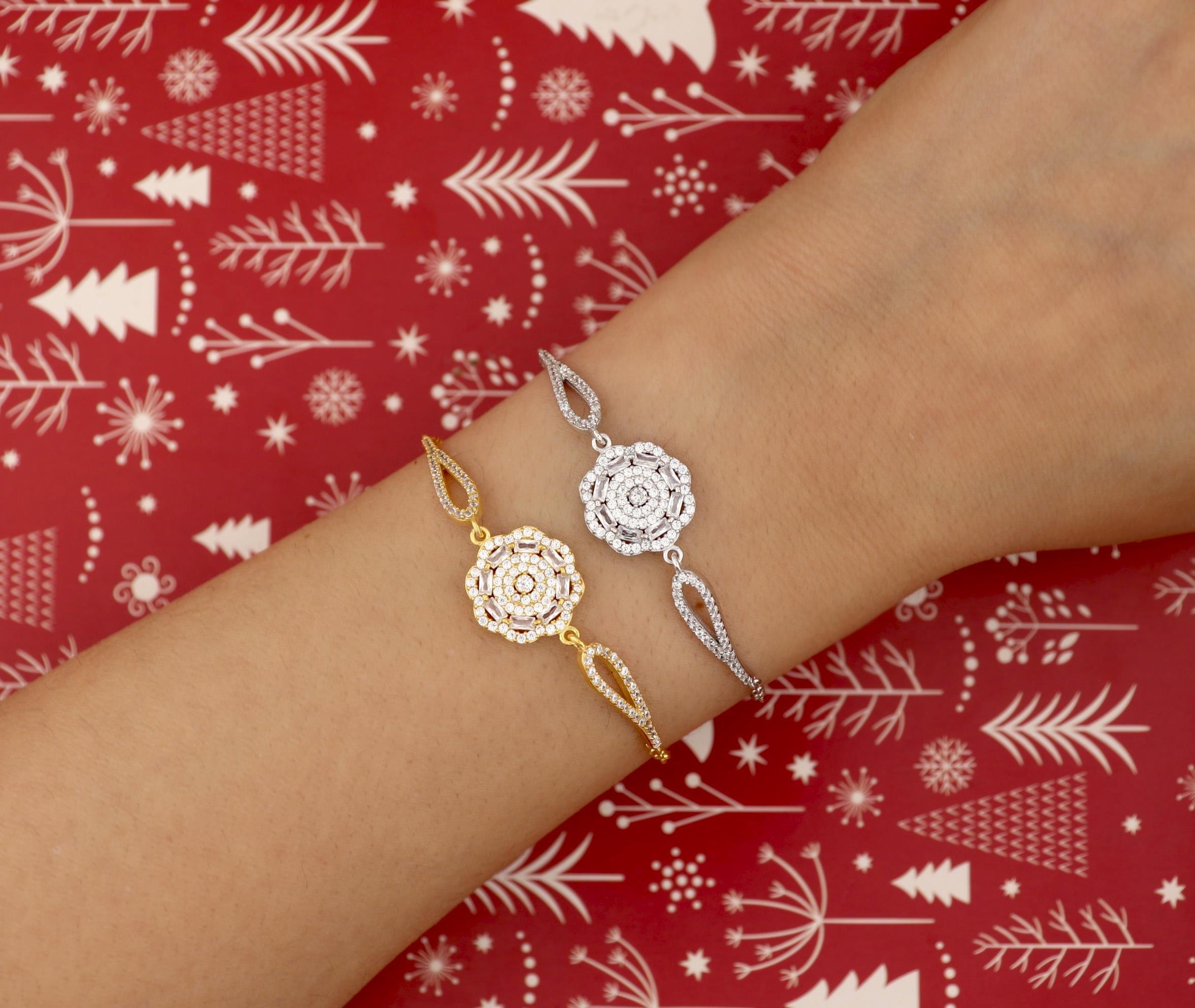 925 Ayar Gümüş Çiçek Bileklik