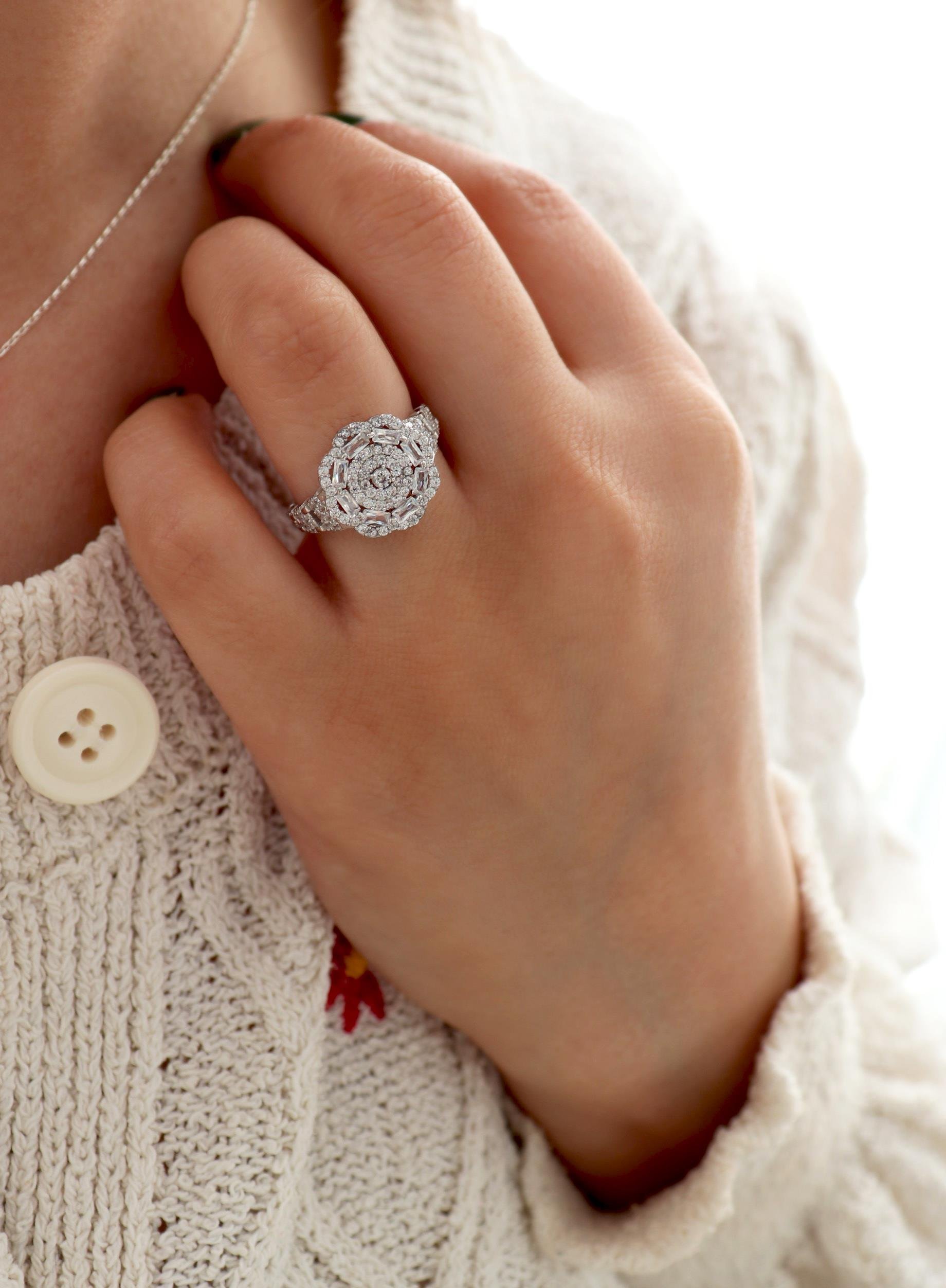 925 Ayar Gümüş Çiçek Takı Seti