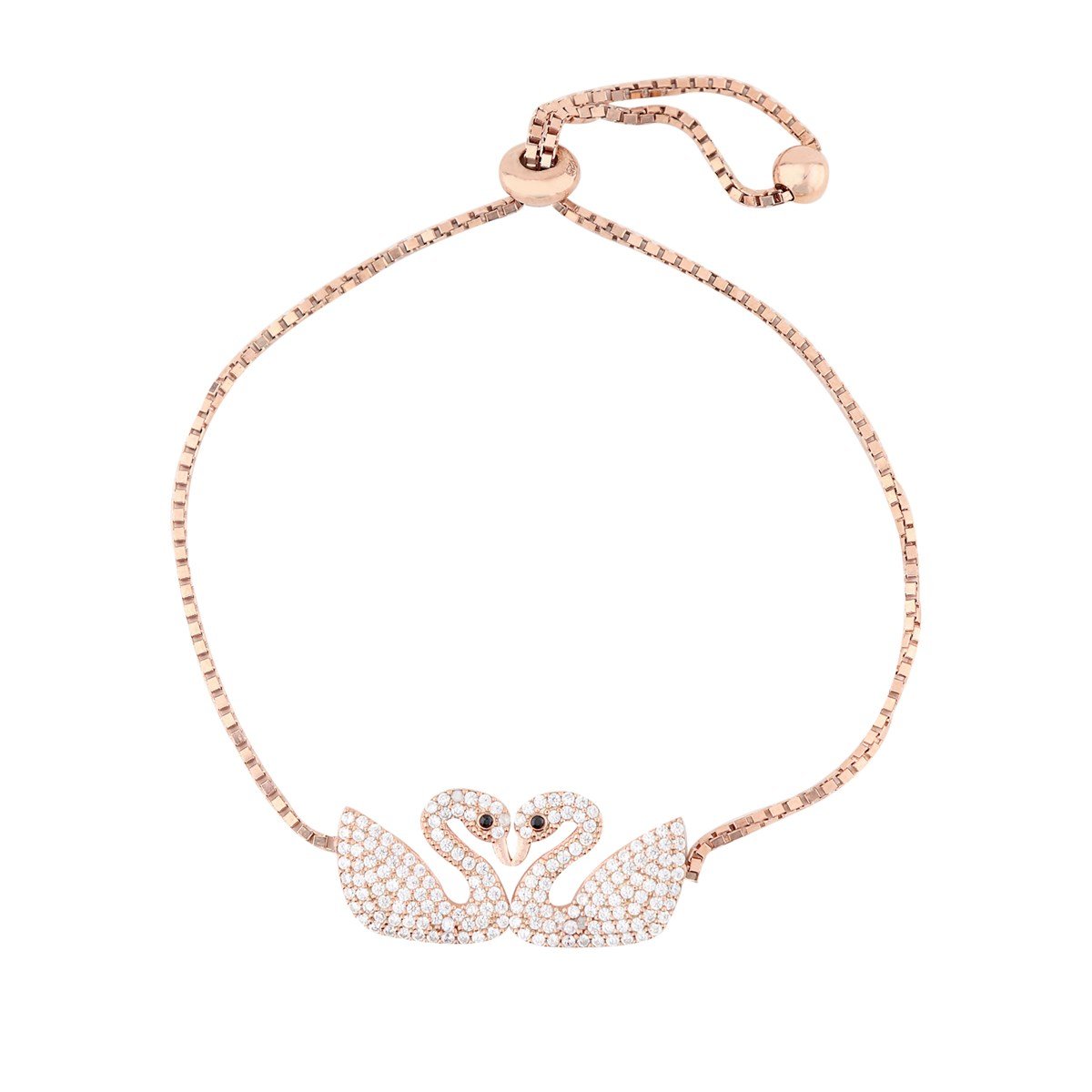 925 Ayar Gümüş Çift Kuğu Bileklik