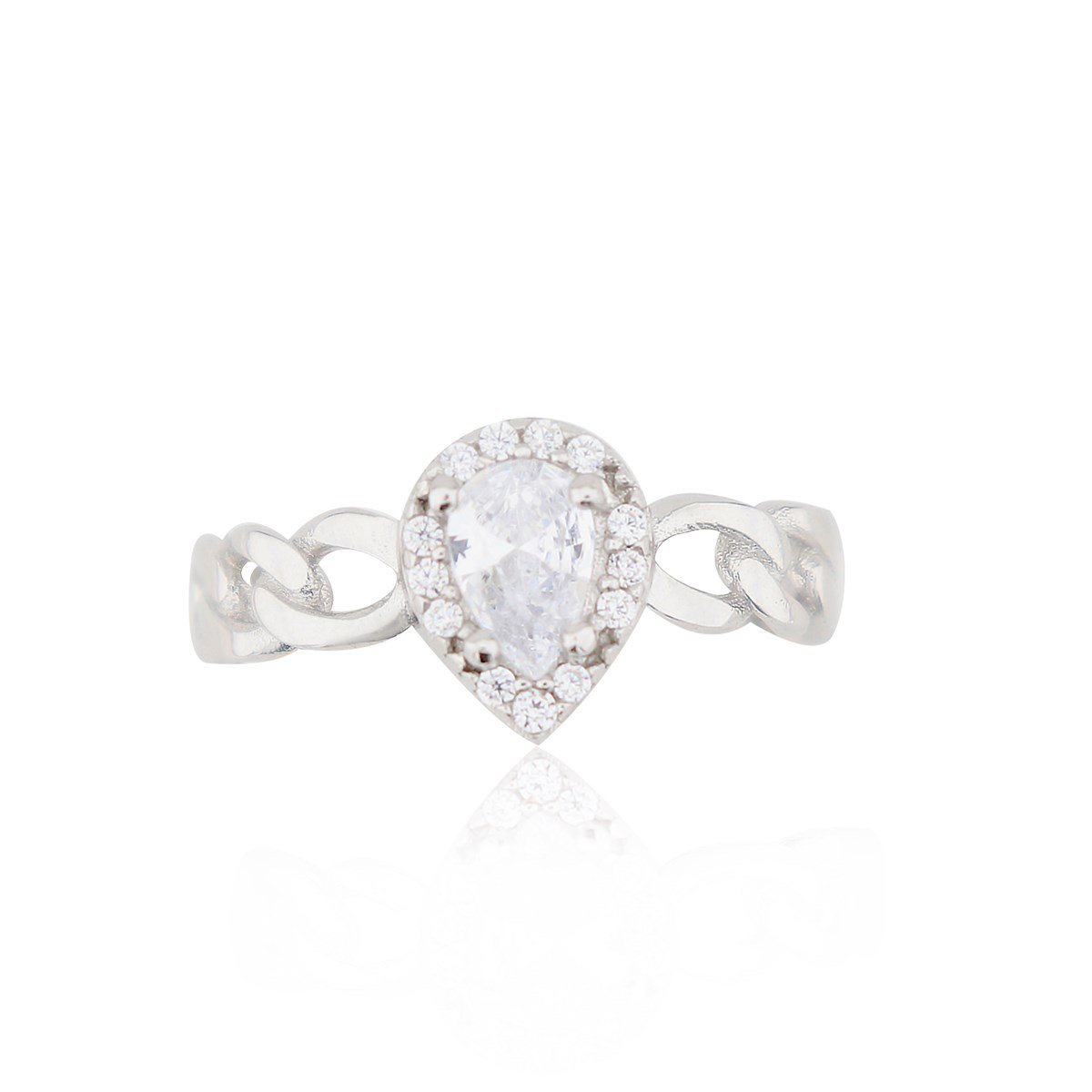 925 Ayar Gümüş Damla Taş Takı Seti Zincir Detay