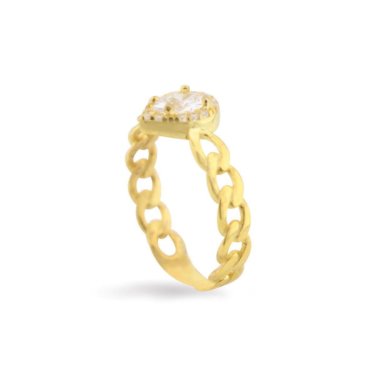 925 Ayar Gümüş Damla Taş Takı Seti Zincir Detay