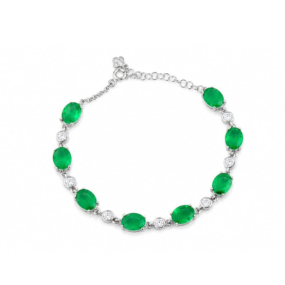 925 Ayar Gümüş Doğal Paraiba Oval Taşlı Bileklik