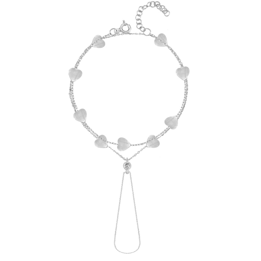 925 Ayar Gümüş Doğal Sedef Taşlı Kalp Şahmeran