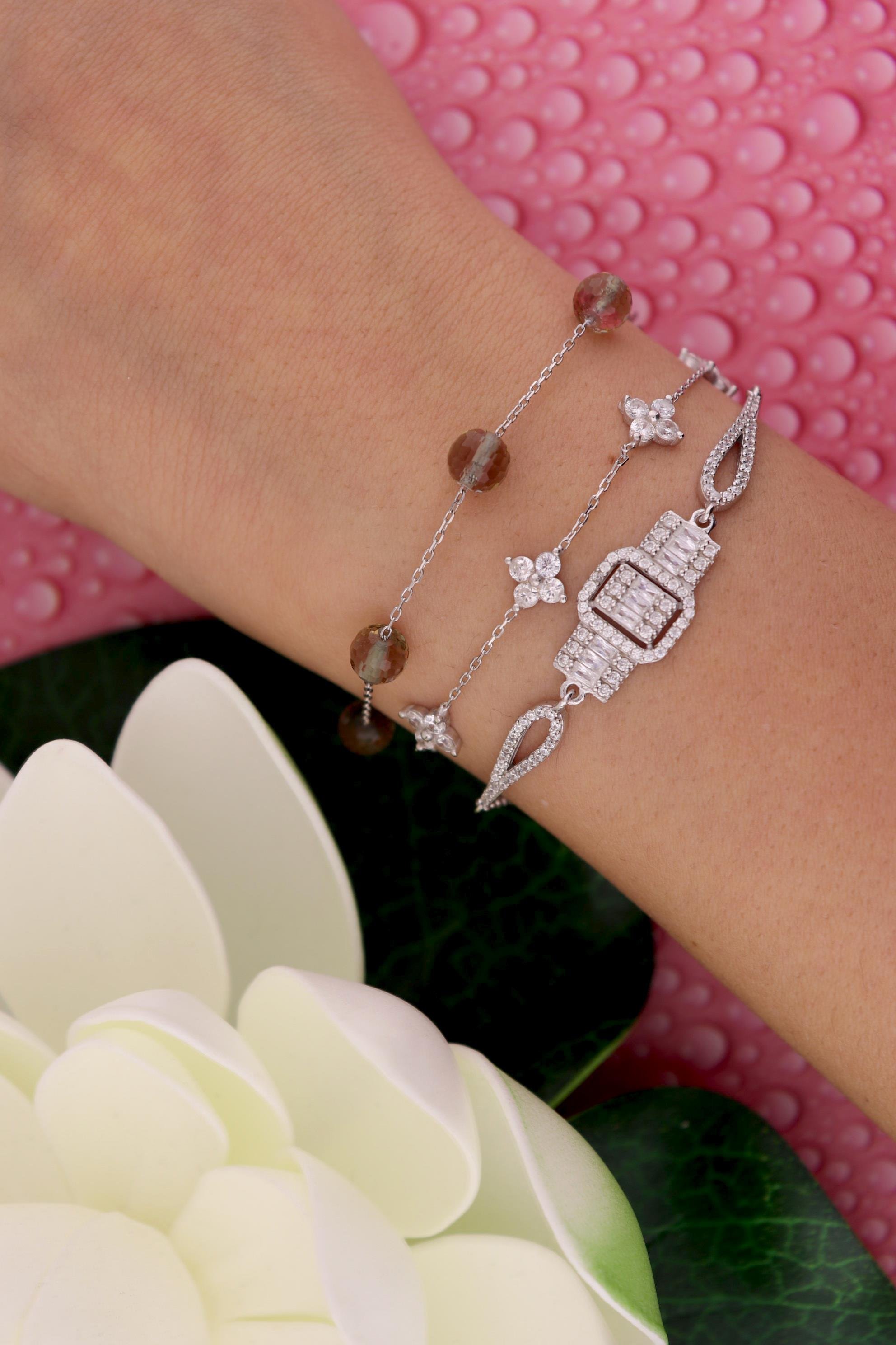 925 Ayar Gümüş Dört Yapraklı Yonca Bileklik