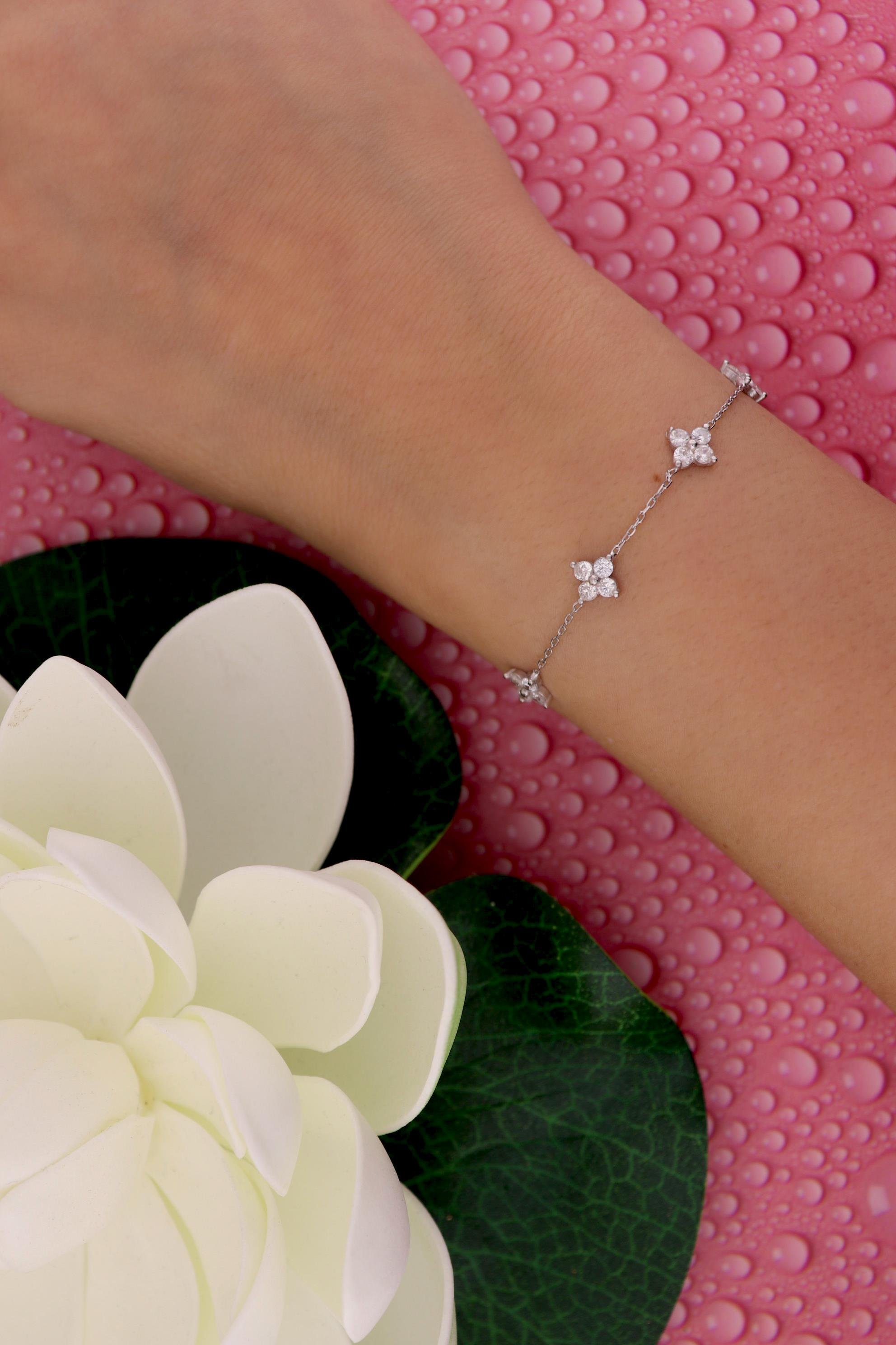 925 Ayar Gümüş Dört Yapraklı Yonca Bileklik