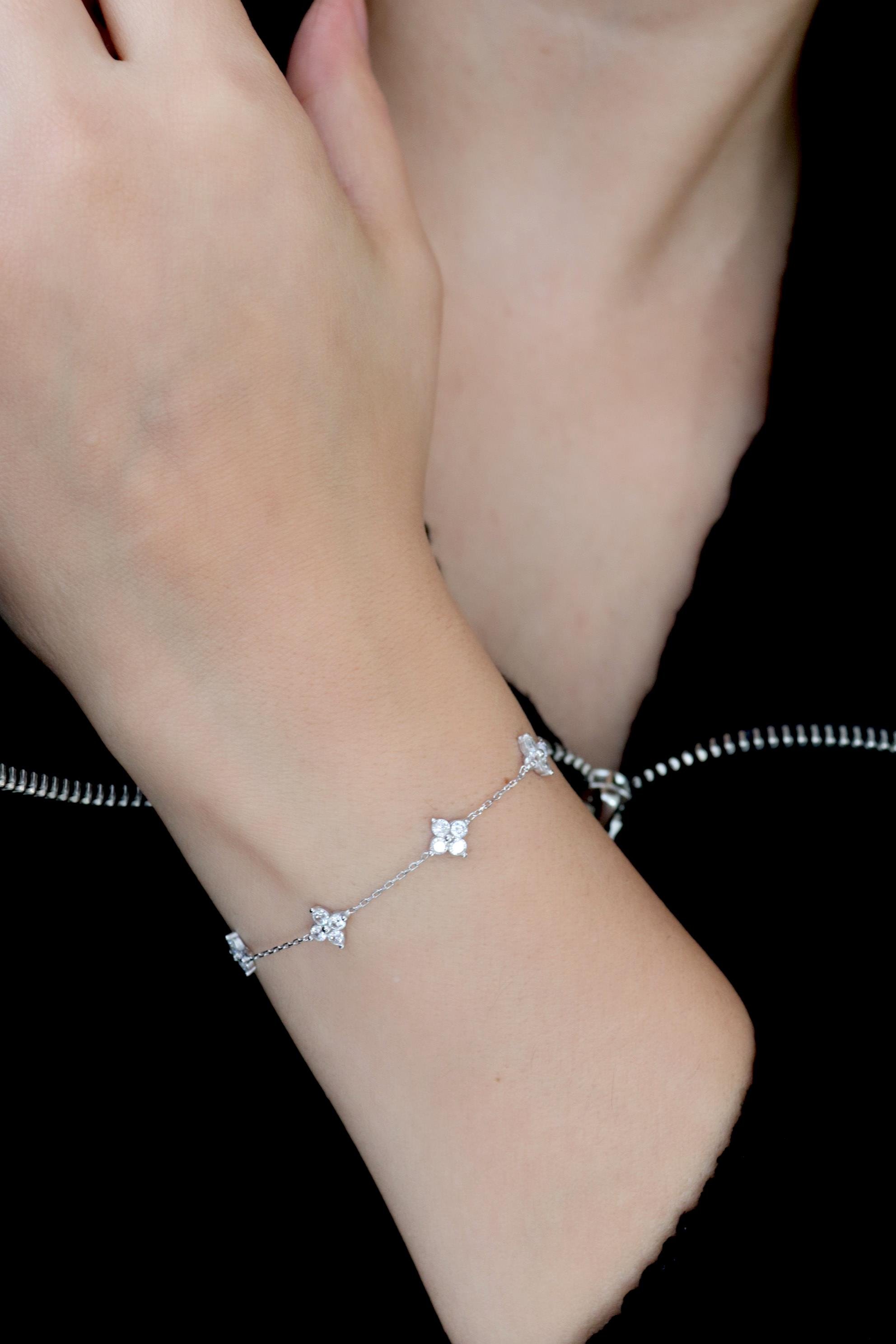 925 Ayar Gümüş Dört Yapraklı Yonca Bileklik