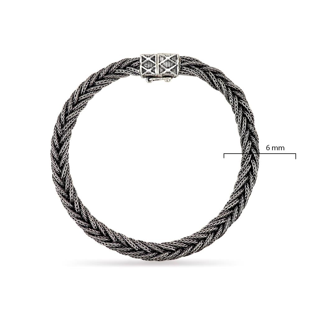 925 Ayar Gümüş El Örmesi Erkek Bileklik