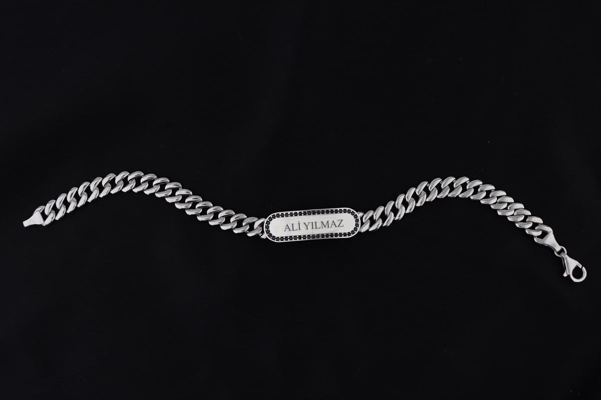 925 Ayar Gümüş Erkek Bileklik Künye Babalar Günü Hediyesi