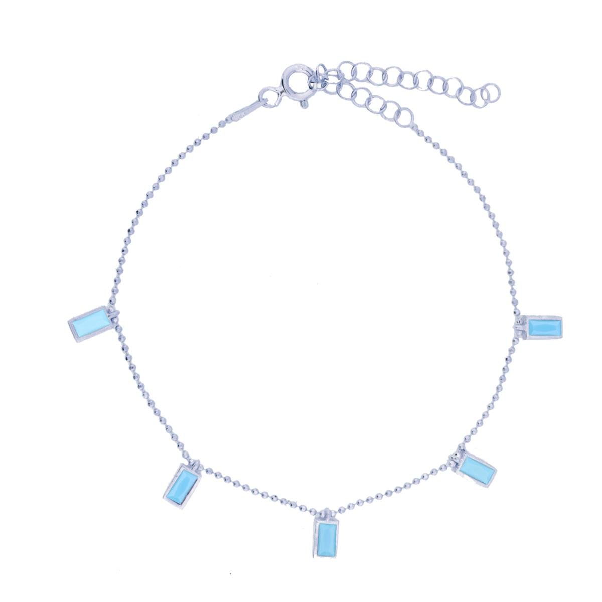 925 Ayar Gümüş Firuze Baget Taşlı Shakira Gümüş Bileklik