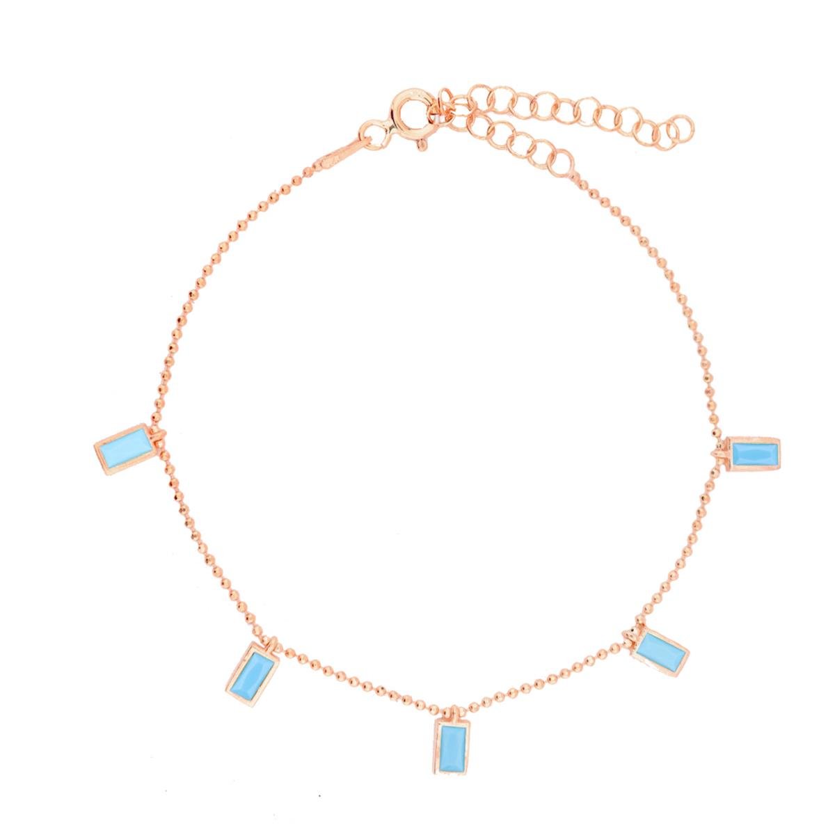 925 Ayar Gümüş Firuze Baget Taşlı Shakira Gümüş Bileklik