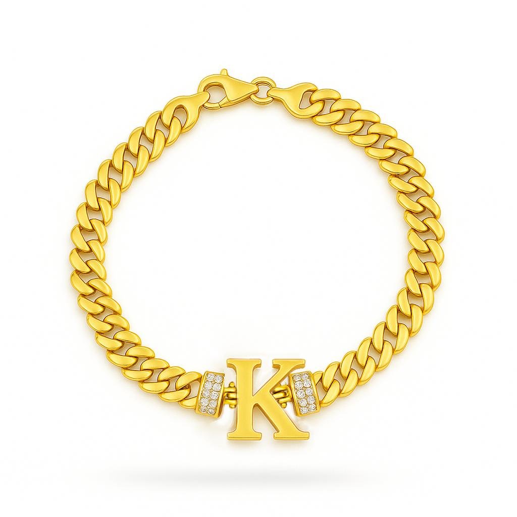 925 Ayar Gümüş K Harfi Bileklik