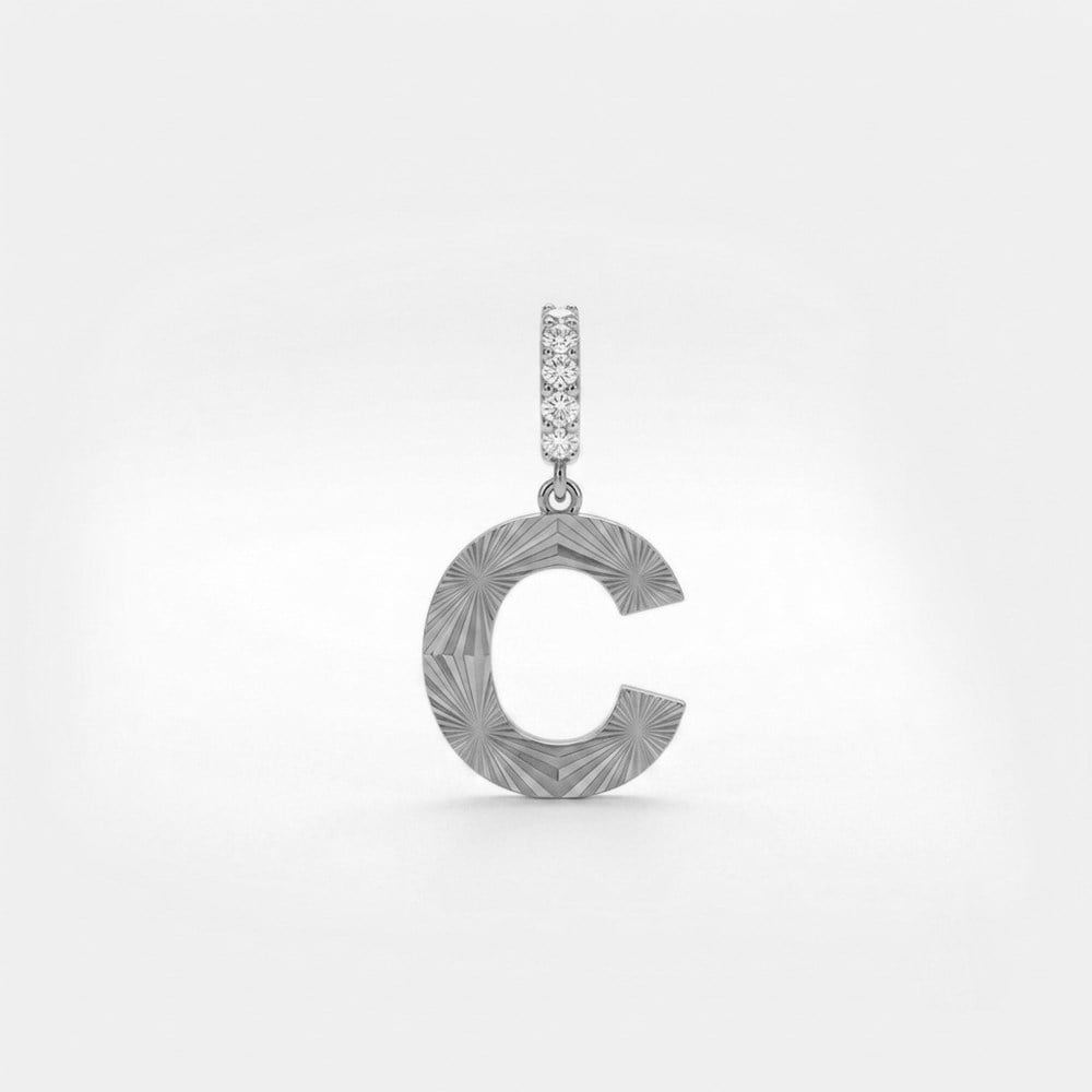 925 Ayar Gümüş Kalemli Işıltılı Harf Charm