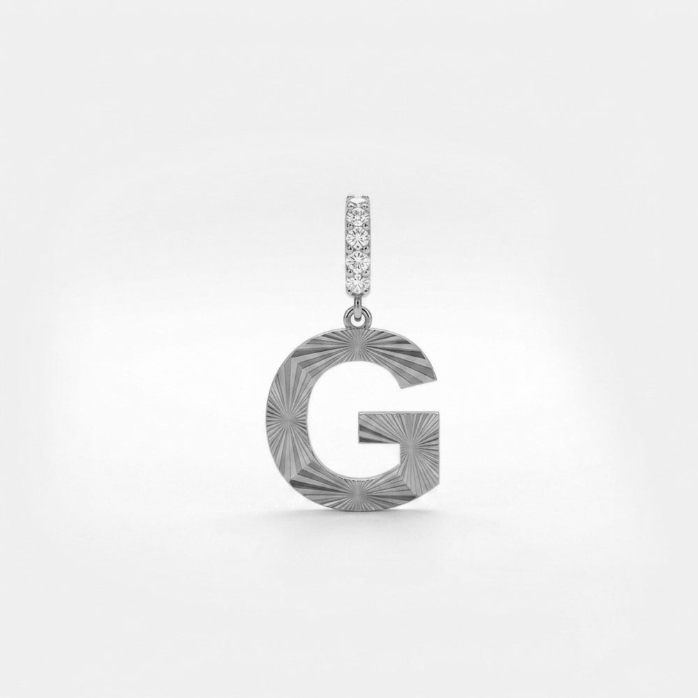 925 Ayar Gümüş Kalemli Işıltılı Harf Charm