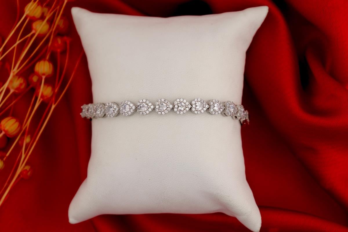 925 Ayar Gümüş Kalp Su Yolu Bileklik