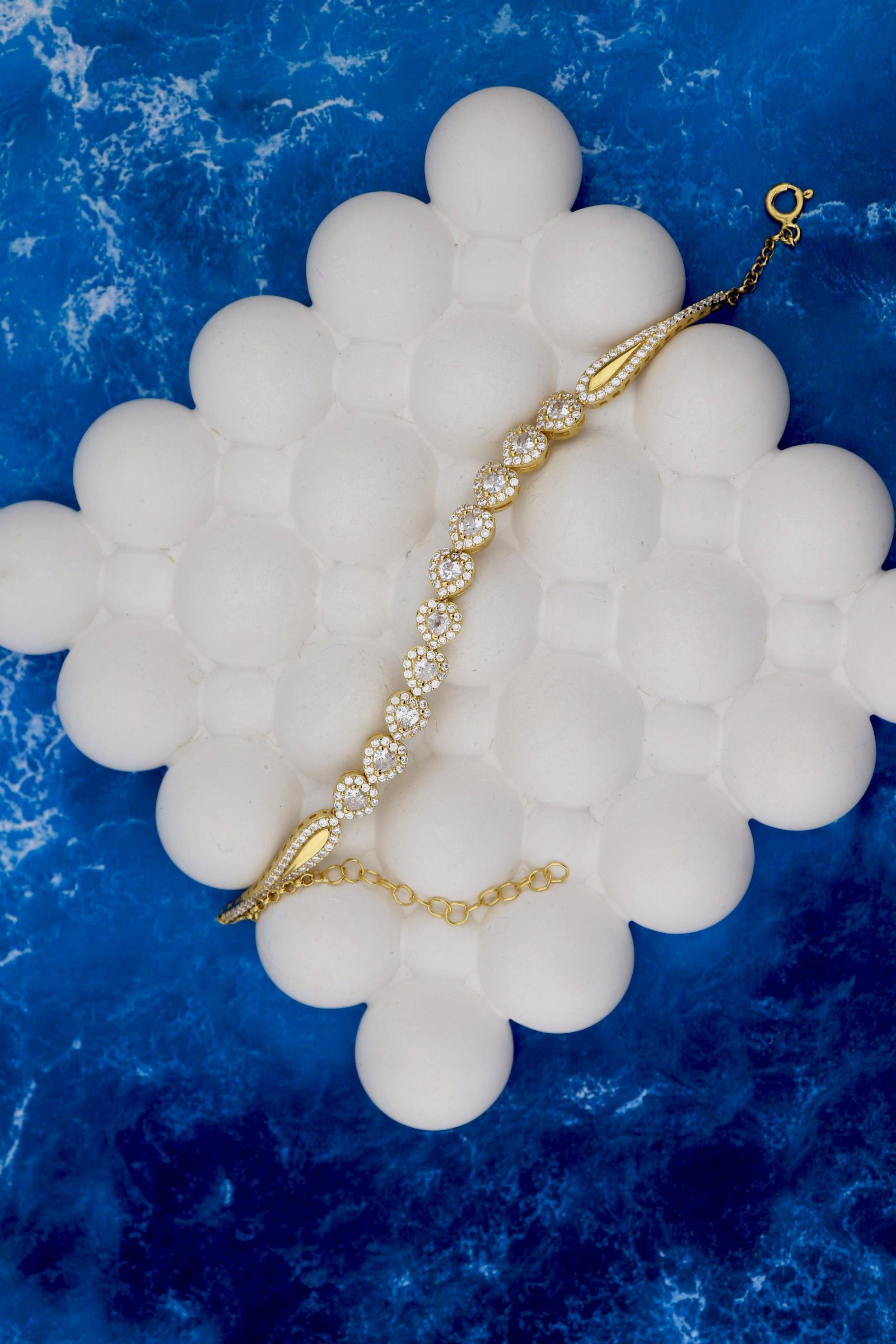 925 Ayar Gümüş Kalp Su Yolu Bileklik