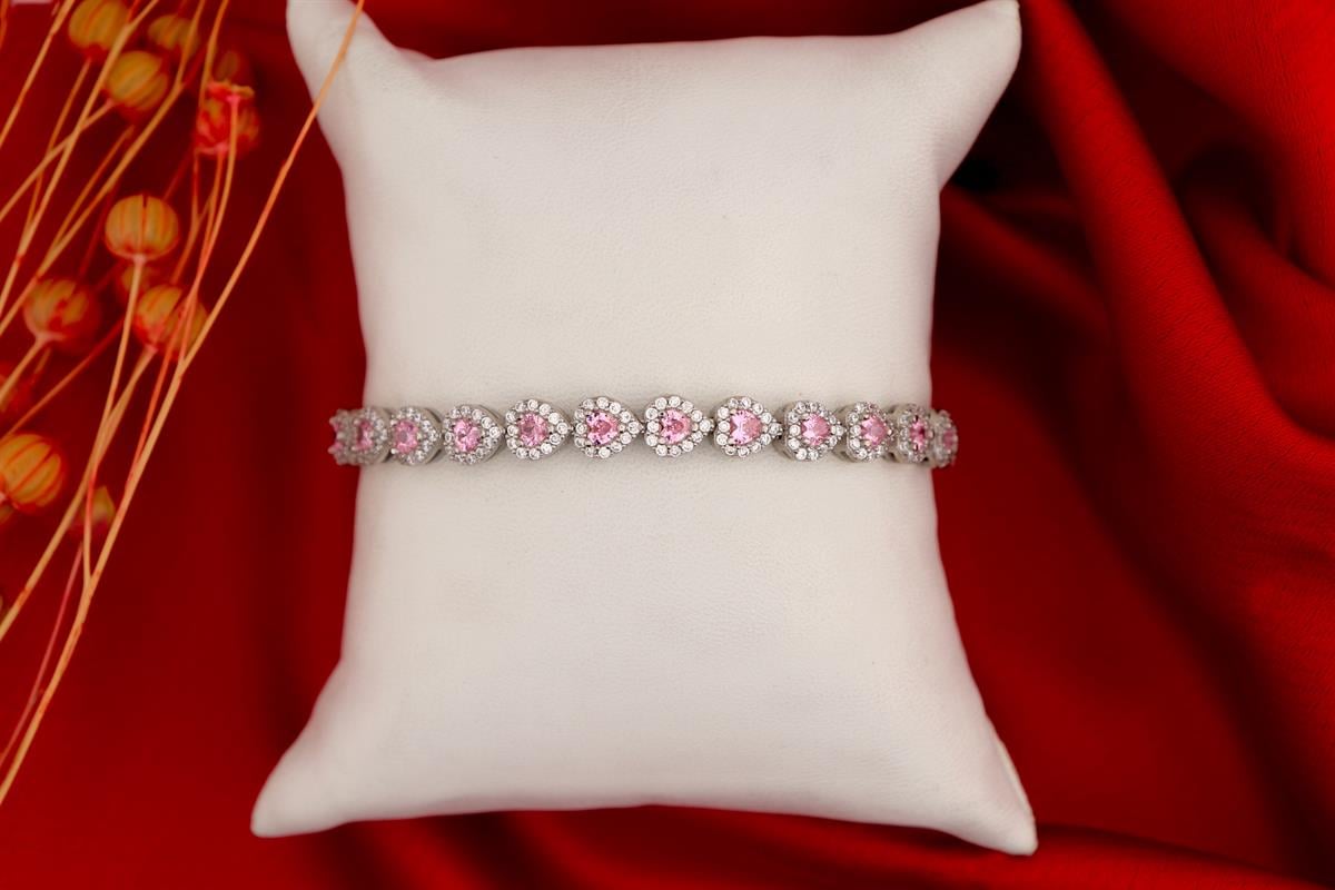 925 Ayar Gümüş Kalp Su Yolu Bileklik