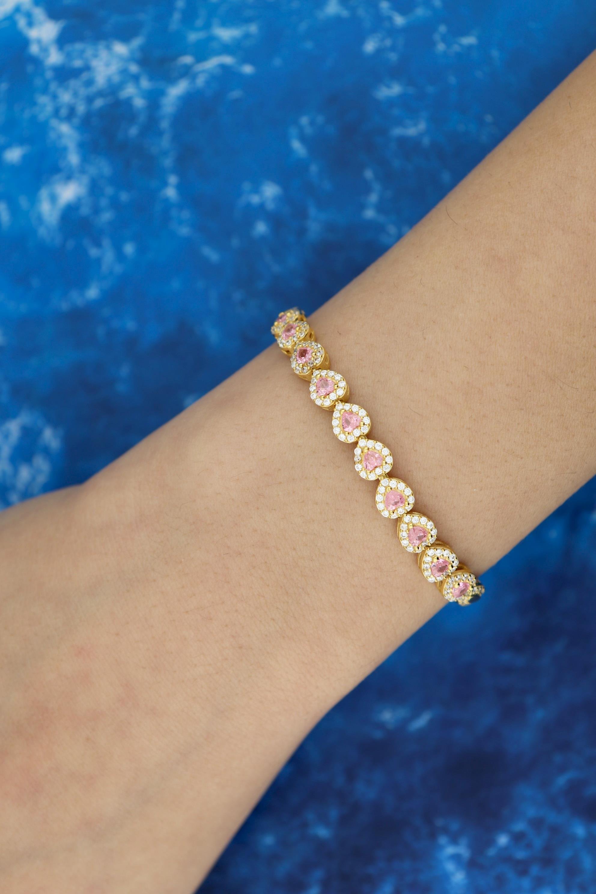 925 Ayar Gümüş Kalp Su Yolu Bileklik