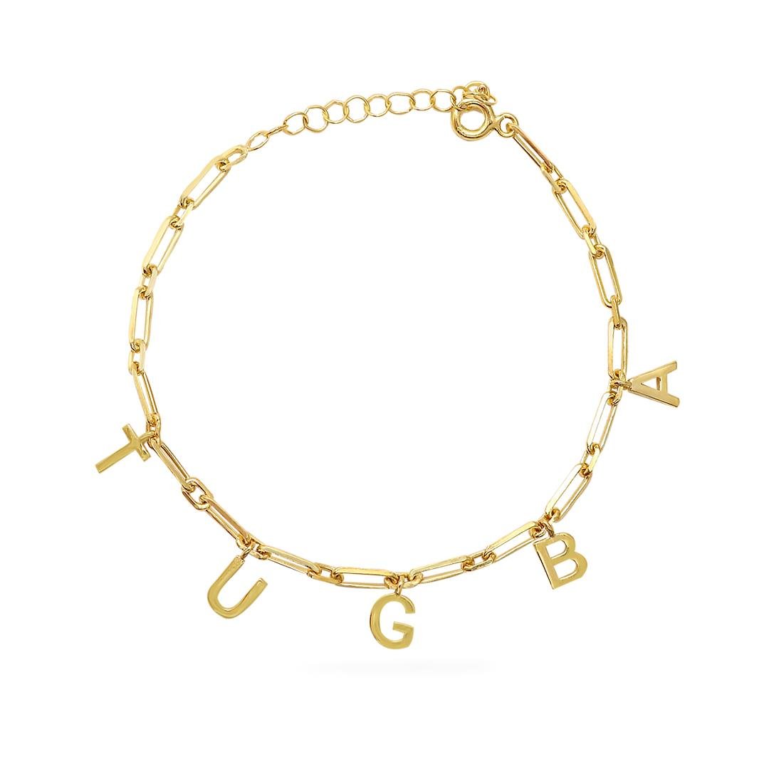 925 Ayar Gümüş Kişiye Özel İsimli Ataç Zincir Bileklik