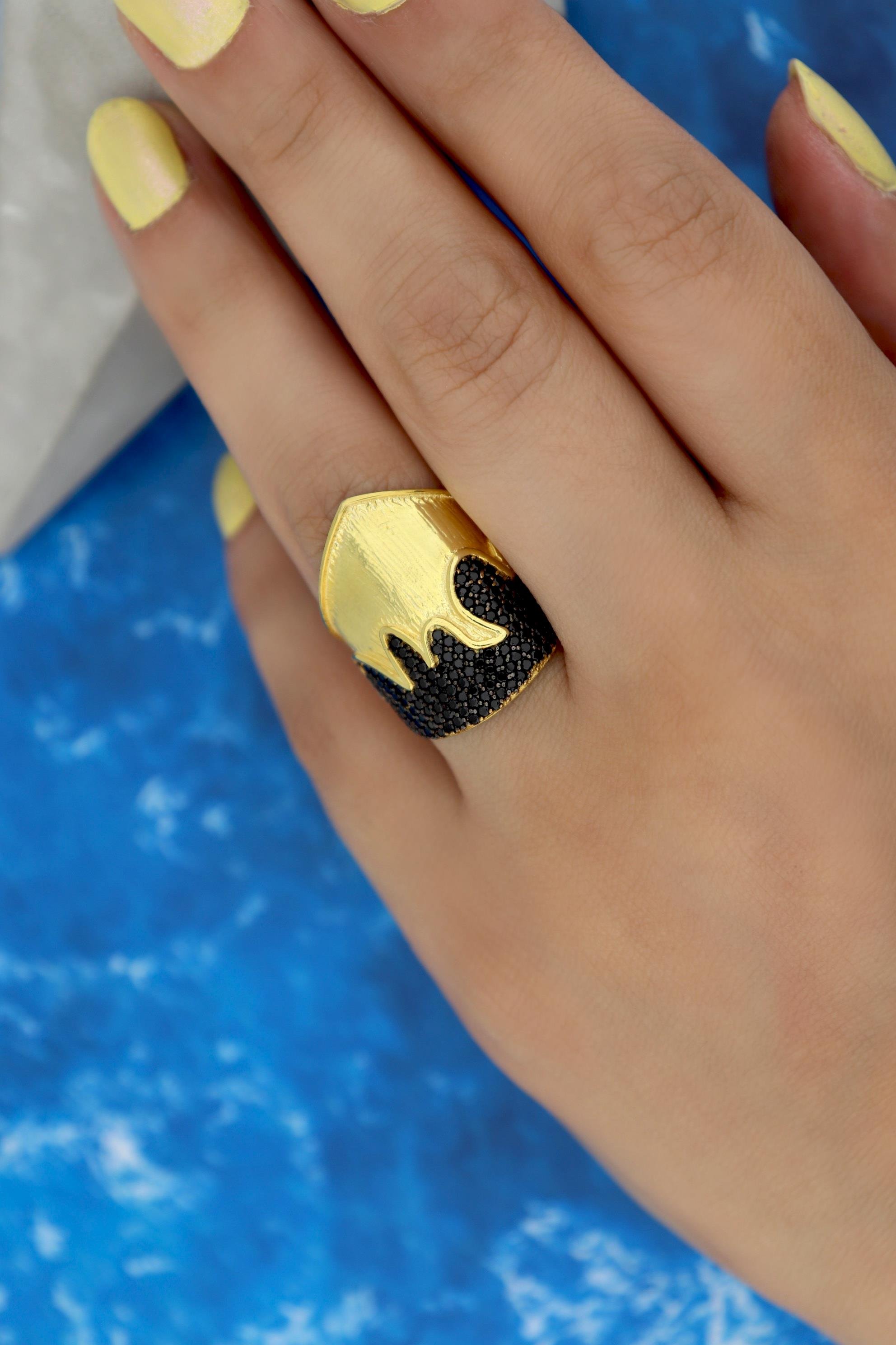 925 Ayar Gümüş Kraliyet Tacı Yüzük