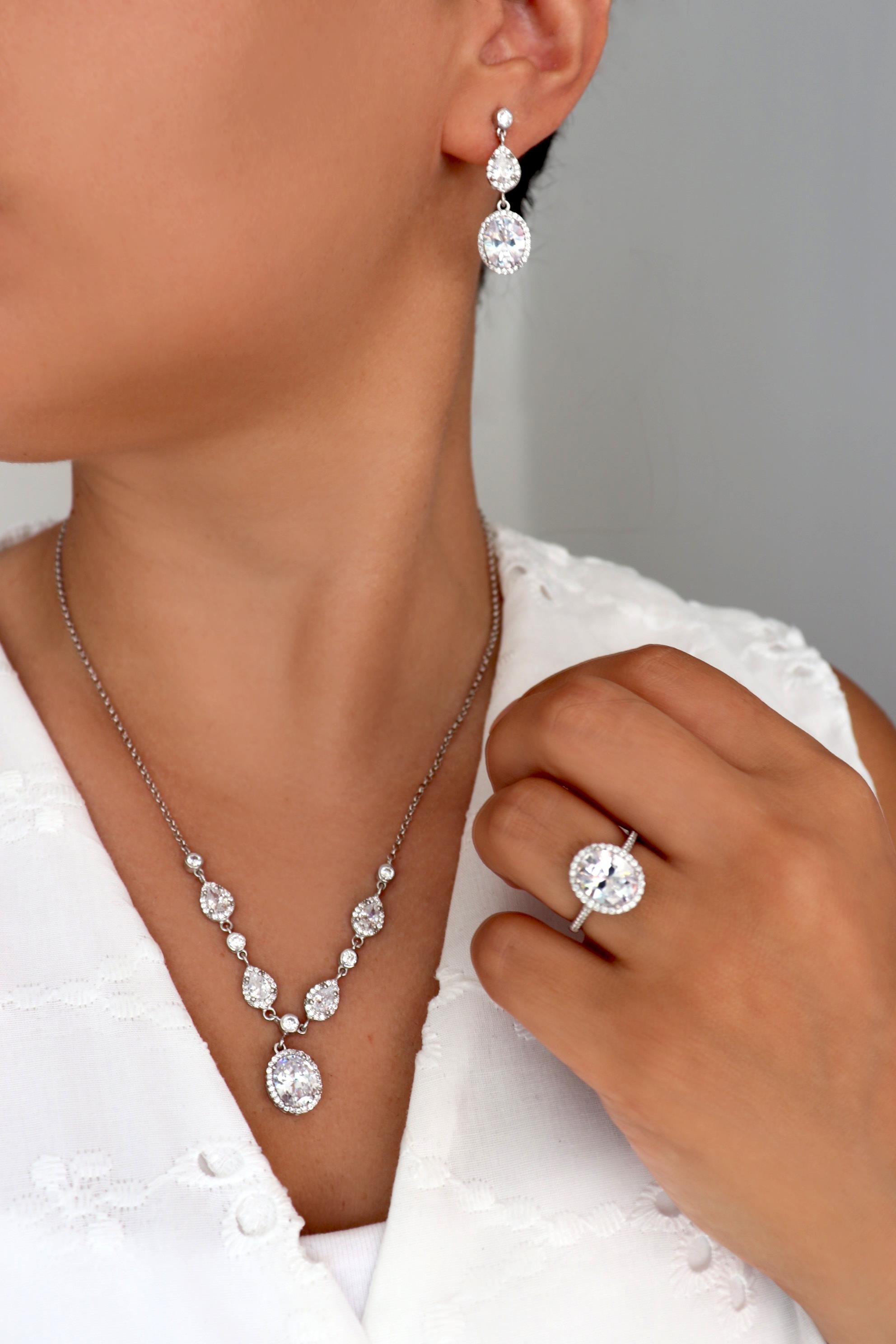 925 Ayar Gümüş Kristal Elegance Davet Takı Seti