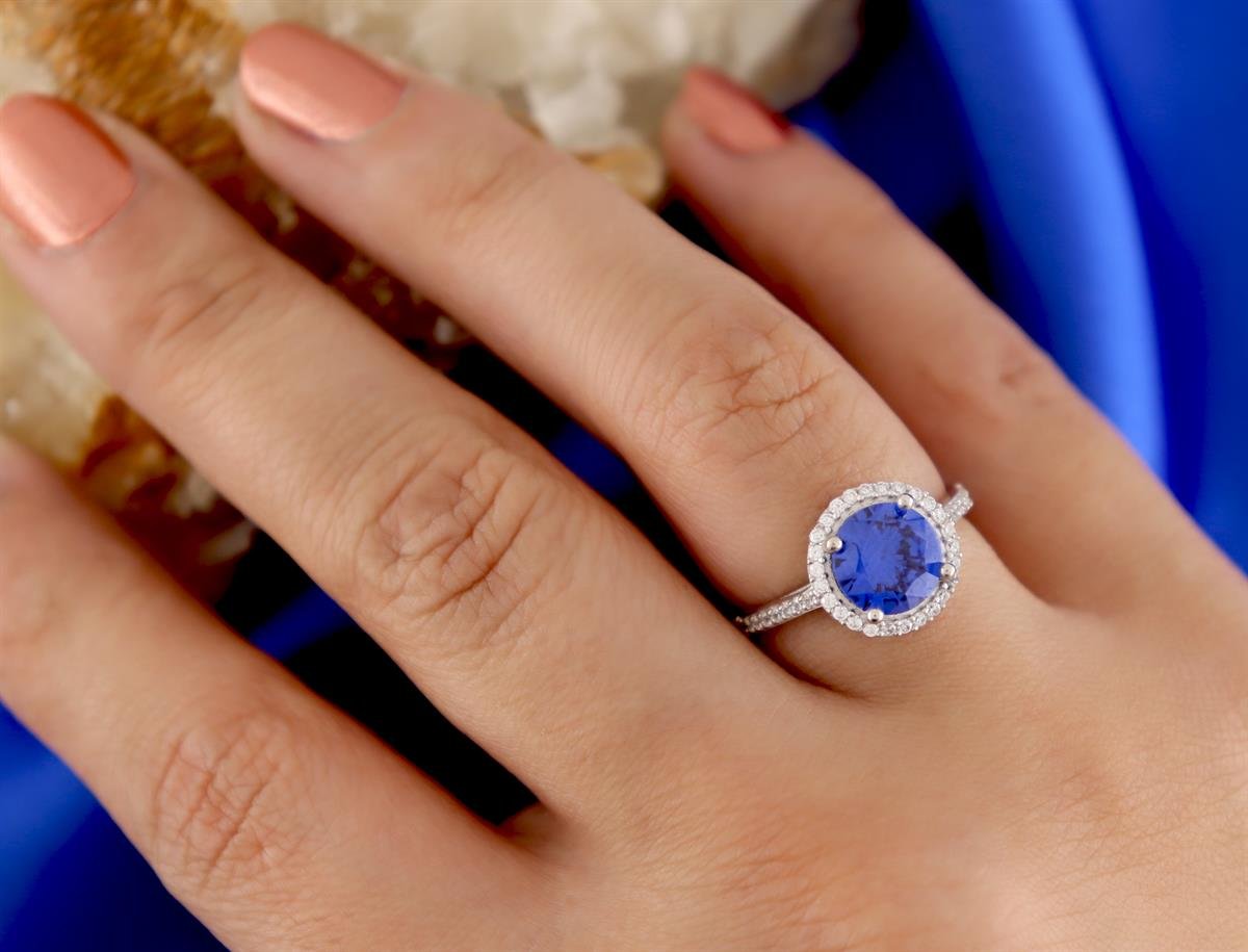 925 Ayar Gümüş Kristal Safir Taşlı Takı Seti